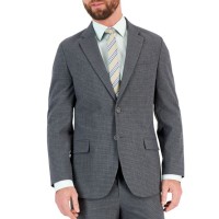 Nautica Mens Modern-Fit Bi-Stretch Fashion Suit Jacket, Black/Gray, 40S