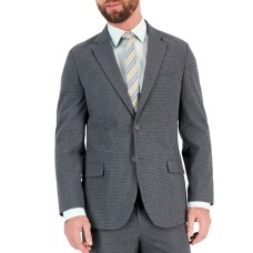 Nautica Mens Modern-Fit Bi-Stretch Fashion Suit Jacket, Black/Gray, 40S