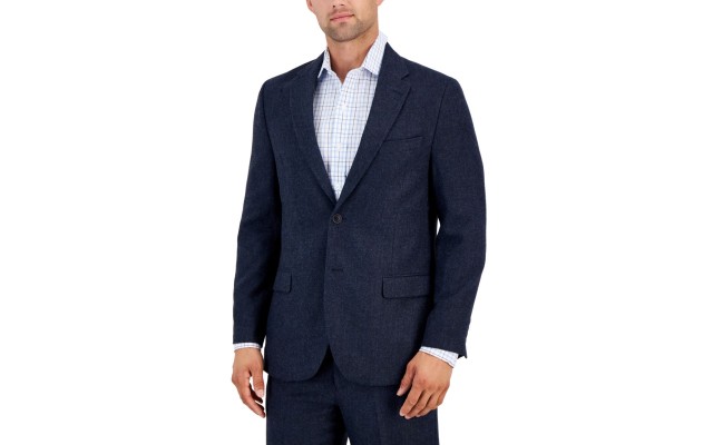 Men’s Modern-Fit Stretch Nested Suit, Blue, 44R