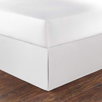 Nautica Skirt Cotton 15-Inch Tailored Drop Bedding, Split Corners for Easy Fit, Stylish Home Decor, King, White