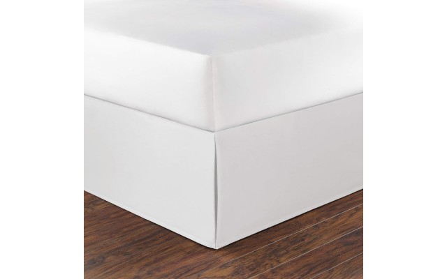  Skirt Cotton 15-Inch Tailored Drop Bedding, Split Corners for Easy Fit, Stylish Home Decor, King, White