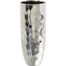 Nearly Natural 13in. Designer Silver Cylinder Vase