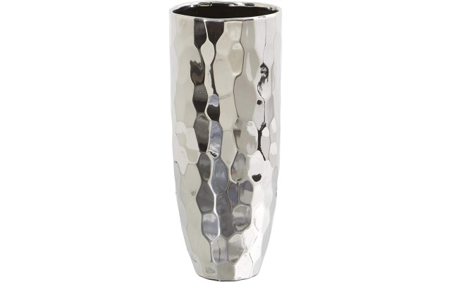  13in. Designer Silver Cylinder Vase