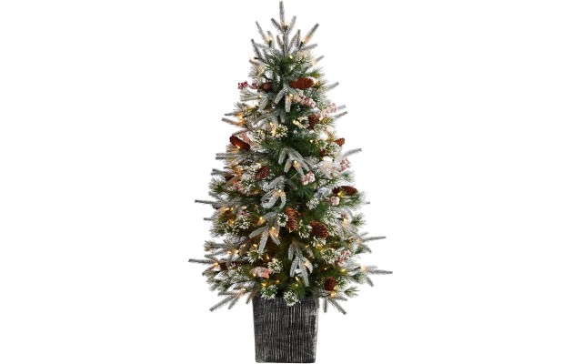  4ft. Frosted Artificial Christmas Tree Pre-Lit with 105 LED light