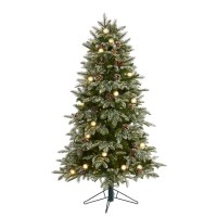 Nearly Natural 5ft. Flocked Whistler Mountain Fir Artificial Christmas Tree
