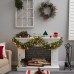  6ft. Snow Tipped Christmas Artificial Garland with 35 Clear LED Lights and Pine Cones