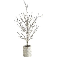 Nearly Natural Snowed Twig Artificial Tree In Decorative Planter, 24″