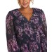  Womens Plus Size Printed High-Low Dress, Purple/18W