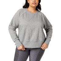 Nike Womens Plus Fitness Activewear Sweatshirt Gray 1X