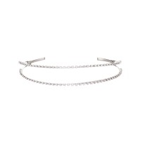 Nina Split Crystal Headband, Silver