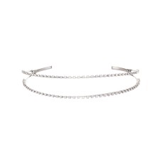 Nina Split Crystal Headband, Silver
