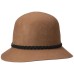 Women’s Felt Cloche Hat with Braid Detail, Pecan, One Size