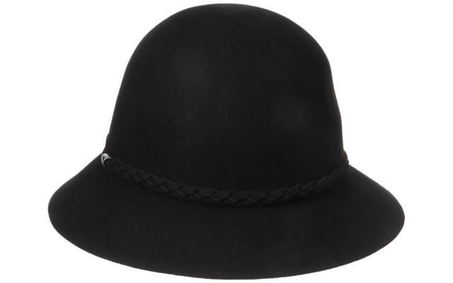  Women’s Felt Cloche Hat With Braid Detail, Black, One Size