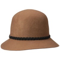 Nine West Women’s Felt Cloche Hat with Braid Detail, Pecan, One Size