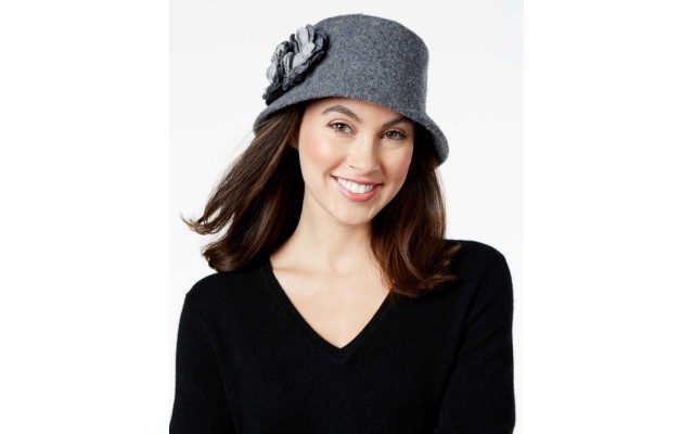  Women’s Knit Microbrim Hats, Heather Grey