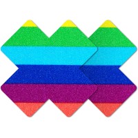 Nippies Style Rainbow Cross Waterproof Self Adhesive Nipple Cover Pasties Size B, Multicolor