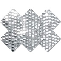Nippies Style Rainbow Cross Waterproof Self Adhesive Nipple Cover Pasties Size C, Silver Sequin