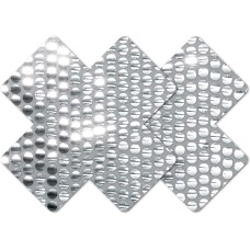 Nippies Style Rainbow Cross Waterproof Self Adhesive Nipple Cover Pasties Size C, Silver Sequin