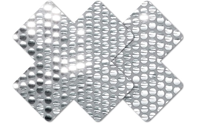  Style Rainbow Cross Waterproof Self Adhesive Nipple Cover Pasties Size C, Silver Sequin