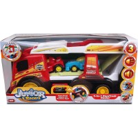 NKOK Junior Racers Lights and Sounds 2-in-1 Race Track Hauler w/ 2 Vehicles