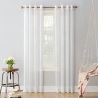 No. 918 Emily Voile Sheer Grommet Curtain Panel 59 x95 White