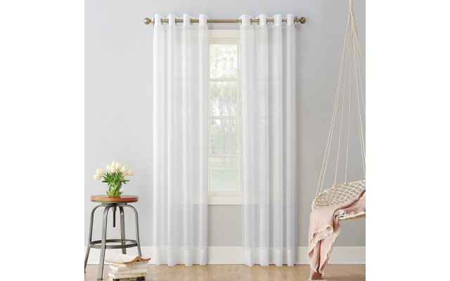  Emily Voile Sheer Grommet Curtain Panel 59 x95 White