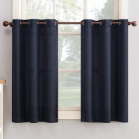 No. 918 Lichtenberg Montego 2-pc. Grommet Top Window Tier, 56″ x 36″, Navy