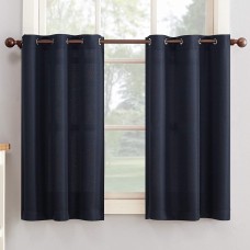 No. 918 Lichtenberg Montego 2-pc. Grommet Top Window Tier, 56″ x 36″, Navy