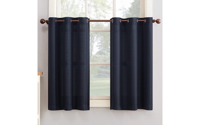  Lichtenberg Montego 2-pc. Grommet Top Window Tier, 56″ x 36″, Navy