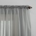  Sheer Voile Rod Pocket Top Curtain Panel, Charcoal,  59″ x 95″