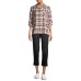  Juniors’ Sherpa Lined Flannel Top, Pink, Medium