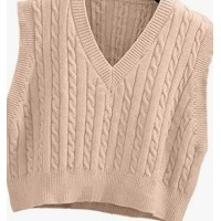No Comment Juniors Cable-knit Sweater, Beige, Medium