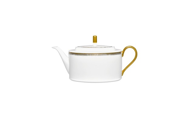  Haku Teapot, 43 oz, White/Gold