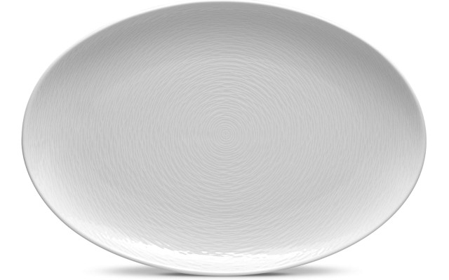  WoW Swirl Platter, Oval, 16″ in White