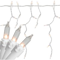 Northlight 100-Count Clear Mini Icicle Christmas Lights – 5.75′ ft White Wire