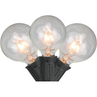 Northlight 10-Count Clear G50 Globe Patio Light Set – 9ft Black Wire