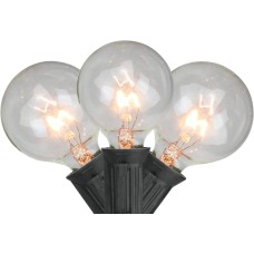 Northlight 10-Count Clear G50 Globe Patio Light Set – 9ft Black Wire