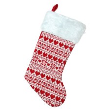 Northlight 15 in. Heart and Snowflake Knit Christmas Stocking