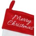  15.5″ White and Red Merry Christmas Stocking with Cuff