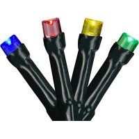 Northlight 20 Battery Operated Multi-Color LED Wide Angle Christmas Lights – 9.5 ft Green Wire