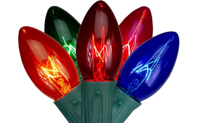  25-Count Transparent Multi-Color C9 Twinkle Christmas Light Set, 24ft