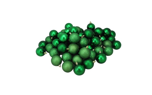  60 Count Shatterproof 4-Finish Christmas Hanging Ball Ornaments, 2.5”