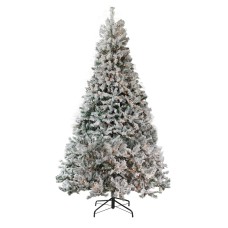 Northlight 7.5′ Pre-Lit Heavily Flocked Pine Medium Artificial Christmas Tree – Clear Light