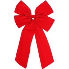 Northlight 9-Loop Velveteen Christmas Bow Decoration – Red