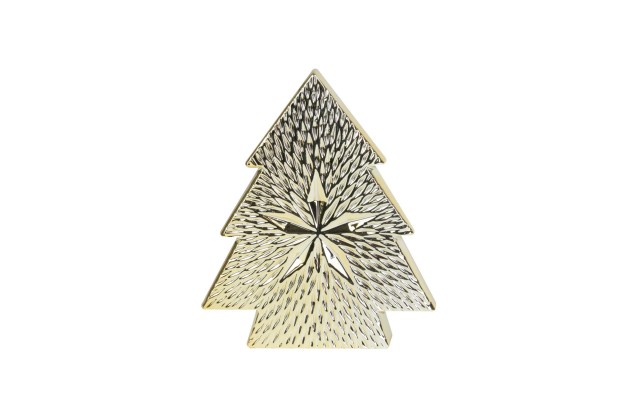  Ceramic Textured Tree with Star Table Top Christmas Decoration