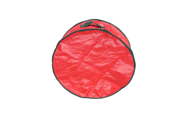  Christmas Wreath Round Storage Bag, Red, 24”