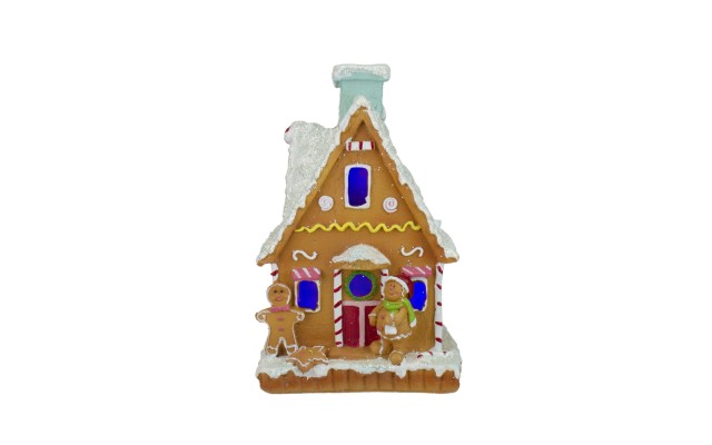  LED Lighted Gingerbread House Christmas Figure – 8.5″ – Multicolor LED Lights