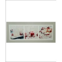 Northlight Led Winter Frost and Berry Burst Christmas Canvas Wall Art