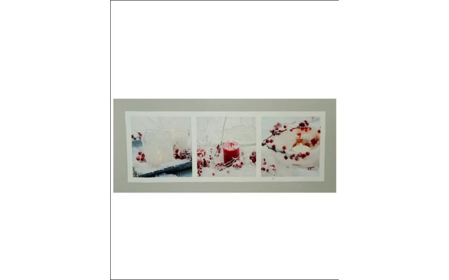  Led Winter Frost and Berry Burst Christmas Canvas Wall Art