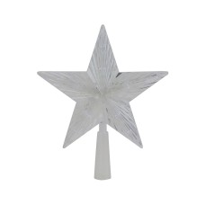 Northlight Lighted Clear Crystal Star Christmas Tree Topper, 10”, Clear